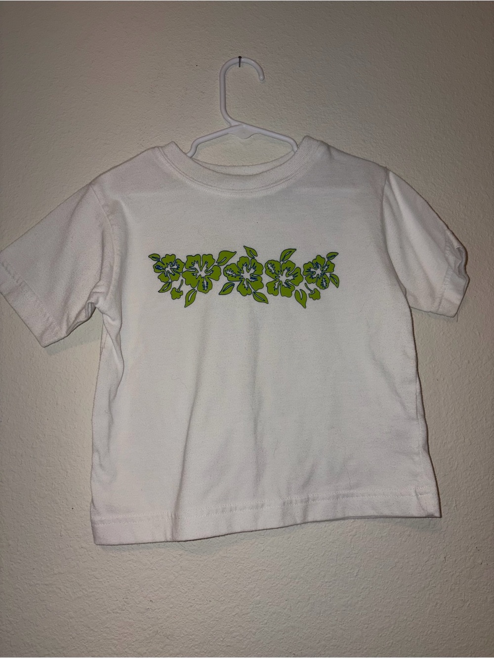 Vintage Sesame Street White Tee with Green Floral Print